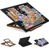 Tektalk Puzzle pieghevole con 3 supporti regolabili ad angolo, leggero e portatile, plateau con cavalletto in legno, tavolo da puzzle in feltro pieghevole, per fino a 1000 pezzi, colore nero
