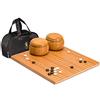 Yellow Mountain Imports, Set Go in bambù Intagliato con Griglie Reversibili con Tabellone 2 Centimetro, Pietre Yunzi Biconvesse 9,2mm e Ciotole bambù