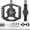 CXWXC Pedali per bicicletta, a clic e piatti con 3 cuscinetti, pedali in alluminio, 9/16 pollici, pedali per bici da corsa, mountain bike, city bike (Blu)