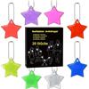 DealKits 20 pezzi di sicurezza riflettore ciondolo zaino per la scuola luminoso stella bambini ciondolo luminoso per feste regalo trenino sedile bambola zaino borsa giacca bicicletta corsa jogging - 8 colori
