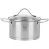 KARL HAUSMANN Pentola Acciaio Inox - 1.9L - 16 cm - Casseruola Induzione con Coperchio Vetro - Pentola Inox 18/0 - Scala Misura - Per Tutti i Fuochi - Pentole Acciaio Inossidabile
