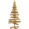 vidaXL Alberi di Natale Marrone 90 cm Legno di Pino massello, Salotto Moderno, Albero di Natale Artificiale, Decorazioni Festive, Rami Regolabili, Minimalista in Legno di Pino
