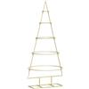 vidaXL Albero di Natale in Metallo con Supporto Oro 125 cm, Albero di Natale in Metallo Moderno per Soggiorno, Decorazione Festiva, Ornamento Chic, arredo Indoor Unico