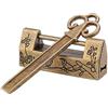 BORDSTRACT Lucchetto vintage, mini lucchetto a fiore di gazza tradizionale in stile cinese, lucchetto d'amore vintage, serratura a cassetto con chiave(Colore ottone antico)