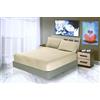 SpazioTessile Lenzuolo Sotto Con Angoli O Federe 100% Cotone Certificato Oeko-Tex rm (Beige, Piazza e Mezza)