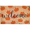 Generisch Tappeto per balcone, resistente alle intemperie, 2,60 cm, motivo Zucca, divertente e carino, zerbino con scritta Benvenuti