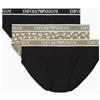 Emporio Armani Men's Basic - Pure Cotton 3-Pack Brief, Mutande, Uomo, Multicolore (White/Melange Grey/Marine), S