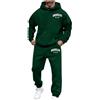 Tinarying Tuta da Uomo Felpa con Cappuccio 2 Pezzi con Cappuccio Casual da Jogging Palestra Tute Sportive Set Abbigliamento Sportivo Pantaloni da Jogging Tuta da Palestra 2 Pezzi (B-Dark Green, L)