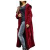 Generic Y2K Trench - Cardigan lungo da donna con cappuccio, a maglia grossa, tinta unita, elegante, oversize, a maglia lunga, in jacquard, con cappuccio, antivento, giacca invernale, Colore: rosso, 5XL