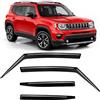 Voron Glass 4 Set Deflettori per finestrini Compatibile con Jeep Renegade 2014-2026, Deflettore d'Aria Adesivo, Installazione Semplice, Riduzione del Rumore, Durata e robustezza