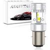 Asasytal BA20D S2 Lampadina LED del Faro Motociclistico, DC12V 35W Alto/Basso Raggio,2500 Lumen 6500K Xeno Bianco Super Luminoso LED Faro per lo Scooter Motociclistico Moto, 1 Pc