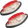 Generic 2 x Luci di Posizione Laterali a LED, Luci di Posizione, Rosso, Bianco Set, Sinistra, Destra per Auto, Camion, Roulotte, Camper, 12 V 24 V Omologazione E