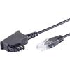 1aTTack.de 1x 3,0 m - Cavo router TAE-F a RJ45 (8P2C) Cavo TAE di collegamento del router alla presa telefonica compatibile con DSL VDSL ADSL Fritzbox Internet - nero