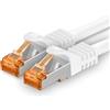 1aTTack.de 689692 Cat7-1x 2m - Cavo di rete Cat 7 Ethernet Lan 10 Gb/s PIMF LSZH Bianco