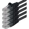 1aTTack.de 87680 5x 2m Black Cavo di rete Cat6 Cat 6 Ethernet LAN 1000 Mbit/s RJ45