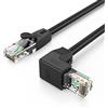 CableCreation Cat6 Networking, Cavo LAN angolare 90° (1 m), RJ45 per Ethernet Cat6, Ethernet verso il basso con inclinazione dorata da 50, nero