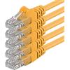1aTTack.de 82453 5x 2m Yellow Cavo di rete Cat6 Cat 6 Ethernet LAN 1000 Mbit/s RJ45