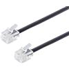 1aTTack.de 1x 3,0 m - Cavo telefonico RJ11 6/4 spina a RJ11 6/4 cavo piatto spina Western a 4 fili nero