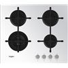 WHIRLPOOL GOA 6423/WH PIANO COTTURA GAS 4 FUOCHI GHISA A+S VETRO BIANCO