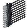 1aTTack.de 89255 10x 0,25m Black Cavo di rete Cat6 Cat 6 Ethernet LAN 1000 Mbit/s RJ45