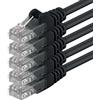 1aTTack.de 0,25m - nero - 5 pezzi - Rete Cavi Cat6 CAT 6 | 250MHz | non contiene alogeni | compatibile con CAT 5e / CAT6a / CAT7 | 10 / 100 / 1000 / 10000 Mbit / s | per switch, router, modem, Patchpannel, Access Point, pannelli di permutazione