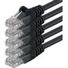 1aTTack.de 89682 5x 3m Black Cavo di rete Cat6 Cat 6 Ethernet LAN 1000 Mbit/s RJ45
