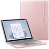 FINTIE Custodia a libro per Microsoft Surface Laptop 5/4/3/2 da 13,5 pollici (modello: 1951/1868/1958/1950/1867/1769), custodia protettiva a libro in pelle PU di alta qualità con grande tasca, oro