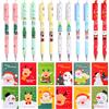 SOETDERT Set di 24 articoli di cancelleria natalizia, blocco note natalizie e penna a sfera, regali di Natale per compagni di classe, cartoni animati per bambini, Babbo Natale, pupazzo di neve