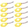Klaisy Batteria a bottone, 10 pezzi, per notebook BIOS CMOS, scheda madre PC PLC 3 V CR2032 2032 batteria a bottone agli ioni di litio con 3 fili cavo a 3 pin