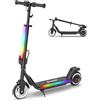 iScooter IK3MAX Monopattino Elettrico Bambini 6,5 Pieghevole, Per 8-15 Anni, Velocità 8/13/19 km/h, Autonomia 13km, Schermo LED, Luci Colorate, Bluetooth, Clacson, Manubrio Regolabile
