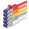 1aTTack.de Cat.7 Cavo di Rete 0,25m - 5 Colori Set 01-5 Pezzi - Ethernet LAN Cat.7 SFTP PIMF LSZH Spina RJ45 Cat6a 10 Gbit s