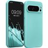 kwmobile Custodia Compatibile con Google Pixel 9 PRO Cover - Protezione Back Case Morbida - Silicone TPU Effetto Metallizzato Menta Metallizzato