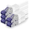 1aTTack.de Cat.7 Cavo di Rete 1,5m - Bianco - 5 Pezzi - Ethernet LAN Cat.7 SFTP PIMF LSZH Spina RJ45 Cat6a 10 Gbit s