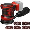 Roadtime Levigatrice orbitale per Milwaukee 18 V (non batteria), smerigliatrice da 125 mm, 3 velocità 1,000 - 11,800 giri/min, con contenitore per la raccolta della polvere e 15 carta vetrata, per
