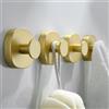 ZUNTO 4 Pezzi Ganci Ventosa Portasciugamani in Acciaio Inox Gancio Appendiabiti da Parete per Bagno e Cucina, Oro