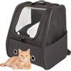 PARENCE.- Zaino cargo per gatto e cane di piccola taglia - ventilato e pieghevole con finestra trasparente - cinghie regolabili, inserto removibile, reti ventilate - fino a 10 kg