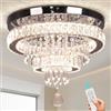 Finktonglan 15,7" lampadari di cristallo moderni, plafoniera LED dimmerabile con telecomando, K9 lampadari di cristallo a filo per camera da letto sala da pranzo soggiorno corridoio (Multicolore)