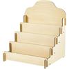 GBKDQQ Supporto per carte di credito in legno, 4 ripiani, supporto per display, supporto per cartoline, supporto per biglietti di auguri, supporto per esposizioni, autoinstallato