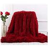 Hggzeg, Coperta a pelo lungo super morbida, elegante e accogliente, in finta pelliccia, decorativa, per divano, sedia e letto (rosso vino, 160 x 200 cm)
