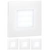 ledscom.de 4 LED luce per scale/apparecchio da incasso FEX per interni ed esterni, angolare, 85 x 85 mm, bianco freddo