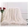 Hggzeg, Coperta a pelo lungo super morbida, elegante e accogliente, in finta pelliccia, decorativa, per divano, sedia e letto (bianco, 160 x 200 cm)