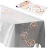 ddckj Addobbi 60 Anni Compleanno 28 cm x 10 m Runner Oro Rosa Decorazioni Tavolo Compleanno Tavolo Ritagliabile Tovaglia per Compleanno Adatto per Feste di Uomo e Donna