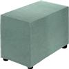 QUARKZMAN Copri Pouf Elasticizzato Copripoggiapiedi Rettangolare per Poggiapiedi Lavabile Soggiorno Camera da Letto Adatto a Lunghezza 50-76cm / 20-30, Piccolo, Verde Fagiolo