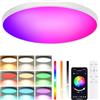 Kimuwote Lampadario Camera da Letto, RGBIC Plafoniera LED Soffitto 24W 2700K-6500K, Dimmerabile, Controllo APP, Telecomando, per Camere da letto, Soggiorni, Cucina, Corridoio(Ø30CM)
