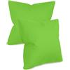 npluseins federe in tinta unita in confezione da 2 e dal design discreto 1154.1498, 50 x 50 cm, verde mela