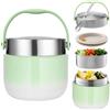 BUCOMTU Thermos per Alimenti 1200 ml Contenitore Termico per Alimenti con Cucchiaio Pieghevole Porta Pappa Termico per conservare zuppe, porridge,Riso (Verde)