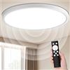 VivaLet LED Plafoniera con Sensore di Movimento 36W 3600LM, 3000K-6000K Lampada da Soffitto Dimmerabile Piatta con Telecomando, Sensore Crepuscolare per Luci per Bagno, Cantina, Scale,Garage IP54 40cm