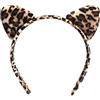LUYANFX Fascia per Capelli Orecchie da Gatto Leopardate,Cerchietto per Capelli, Cerchietti Capelli Gatto, Gatto Fascia Capelli Copricapo per Halloween Carnevale Decorazioni,Mascherata Cosplay