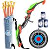 BITOYO Set Arco e Frecce per Bambini, Giocattolo da Tiro con Luce LED con Frecce a Ventosa, Bersaglio, Faretra, Sport & Giochi All'aperto, Giocattolo Adatto a Bambini e Bambine dai 6 ai 12 Anni
