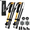 HUINING Bastoni da trekking pieghevoli 2Pcs Bastoncini da trekking in alluminio per nordic walking da donna e da uomo, leggeri Bastoncini da trekking pieghevoli regolabili 115-135cm per escursionismo